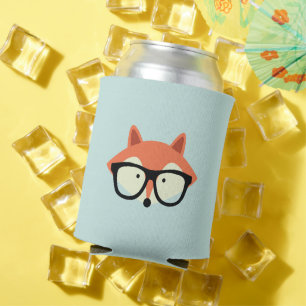 Hipster Red Fox Can Cooler