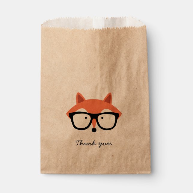 Hipster Red Fox Favour Bags (Front)