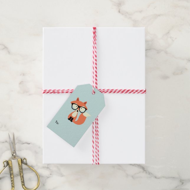 Hipster Red Fox Gift Tags (With Twine)