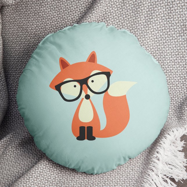 Hipster Red Fox Round Cushion (Creator Uploaded)