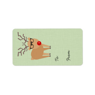 Hipster Reindeer Christmas Gift Tag