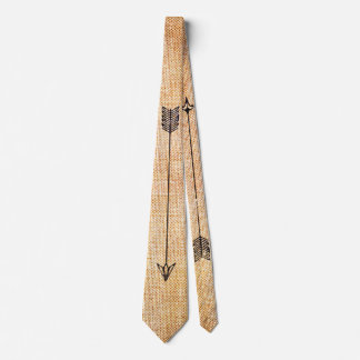 Hipster rustic linen arrows tie