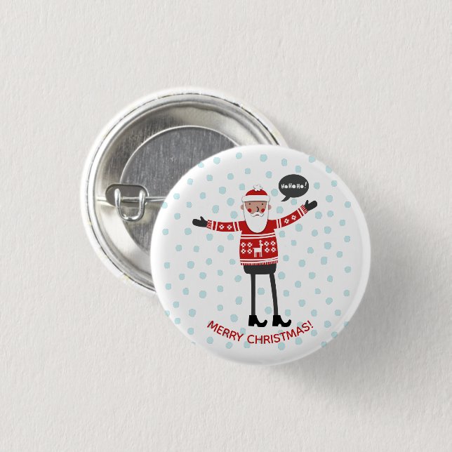 Hipster Santa 3 Cm Round Badge (Front & Back)