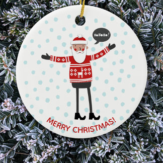 Hipster Santa Ceramic Tree Decoration