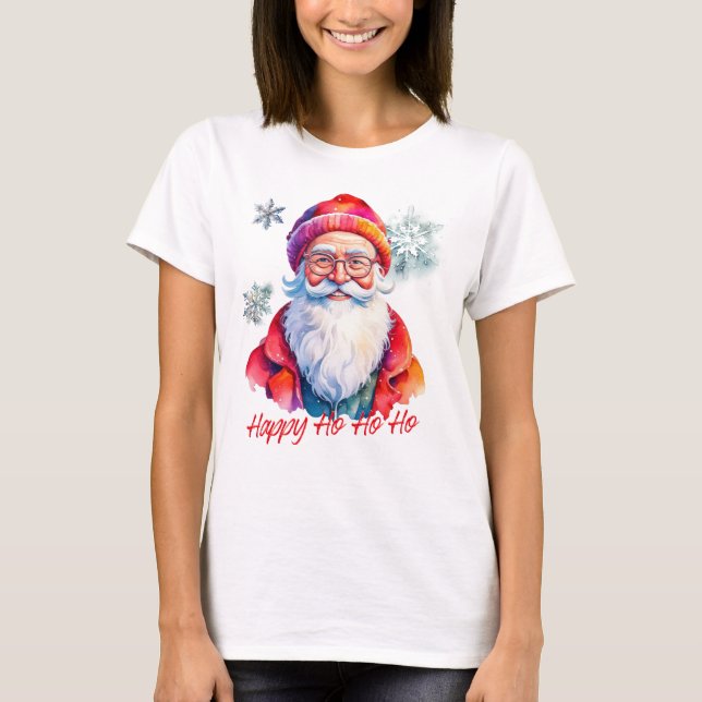 Hipster Santa Claus T-Shirt (Front)