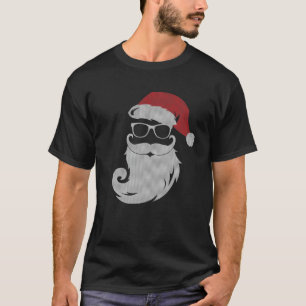 Hipster Santa Claus With Sunglasses Ugly Christmas T-Shirt