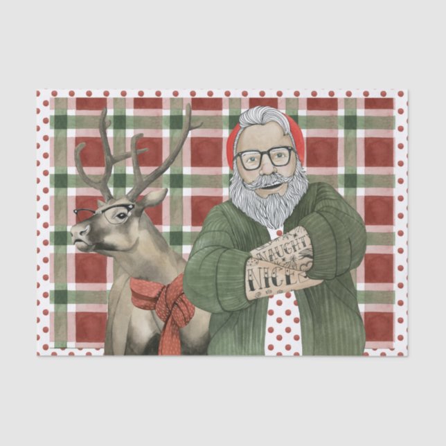 Hipster Santa Collection Tissue Paper (Front)