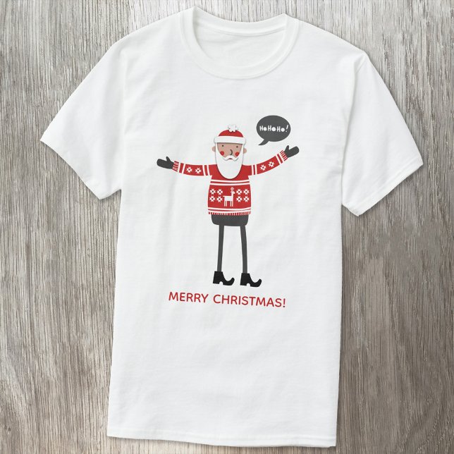 Hipster Santa Custom Text T-Shirt (Creator Uploaded)