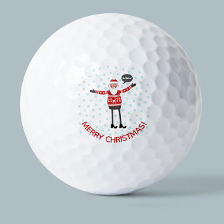 Hipster Santa Golf Balls