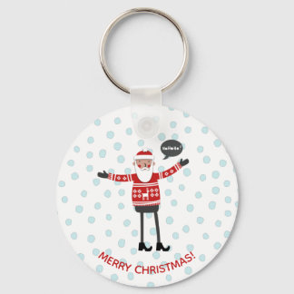 Hipster Santa Key Ring