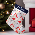 Hipster Santa Monogram Small Christmas Stocking<br><div class="desc">Add a trendy twist to your holiday decor with this Hipster Santa monogram Christmas stocking. Featuring a fun and modern Santa design with a hipster flair, this stocking brings a unique and stylish touch to your festive celebrations. Personalise it with a name or initials to create a memorable keepsake. Perfect...</div>