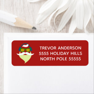 Hipster Santa Return Address Labels