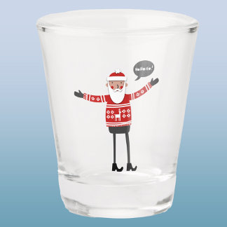 Hipster Santa Shot Glass