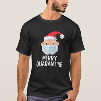 Hipster Santa Wearing Face Mask 2020 Ugly Merry Qu T-Shirt