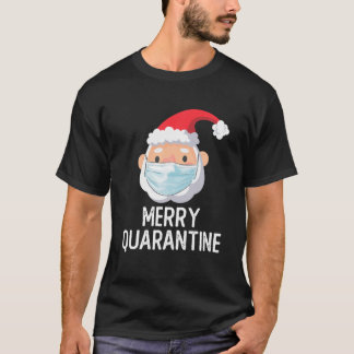 Hipster Santa Wearing Face Mask 2020 Ugly Merry Qu T-Shirt