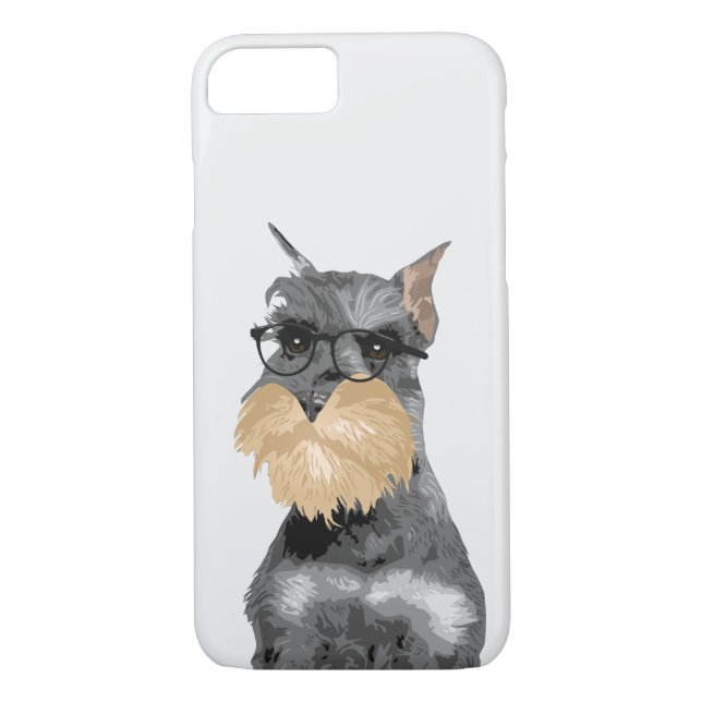 Hipster Schnauzer Dog Phone Case for Dog Lovers (Back)