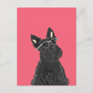 Hipster Scottish Terrier Postcard for Dog Lovers