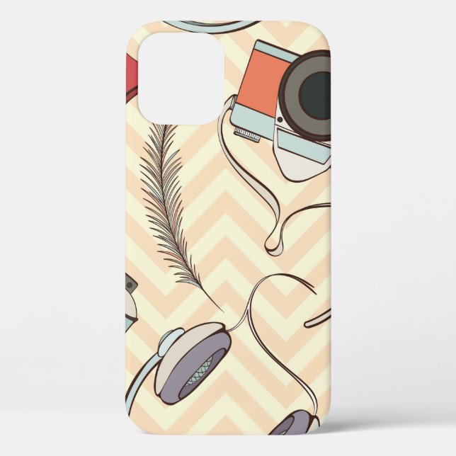 Hipster seamless pattern. Pattern of hipster eleme Case-Mate iPhone Case (Back)