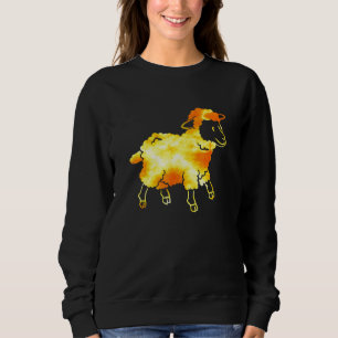 Hipster Sheep Orange Retro Vintage Sheep Owner Des Sweatshirt