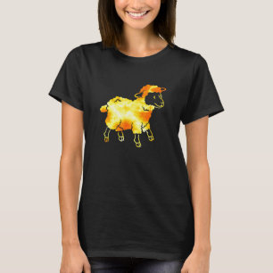 Hipster Sheep Orange Retro Vintage Sheep Owner Des T-Shirt