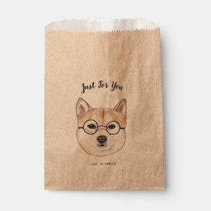 Hipster Shiba Inu Dog, Glasses Favour Bags