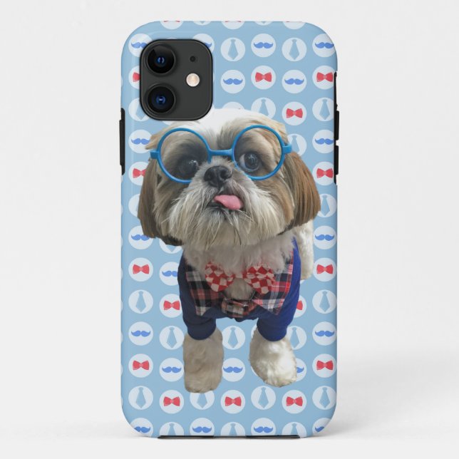 Hipster Shih Tzu Dog Case-Mate iPhone Case (Back)