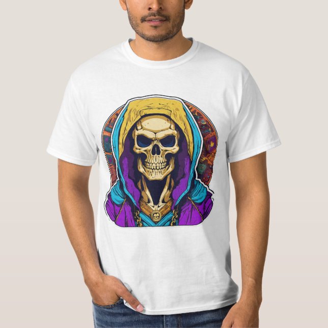 Hipster Skeletor Portrait T-Shirt (Front)