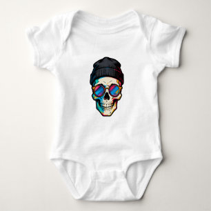Hipster Skull Baby Bodysuit