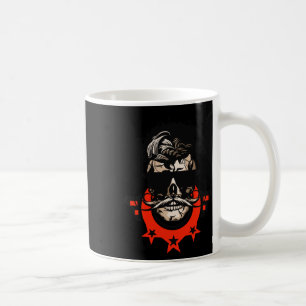 Hipster Skull Moustache Circle Logo Skull Sungles Coffee Mug