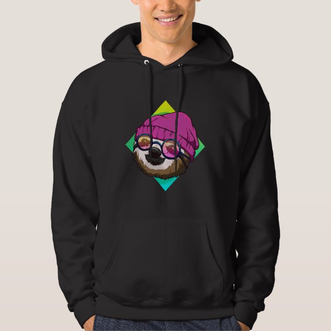 Hipster Sloth Cute Sloths Ideas Hoodie (Front)