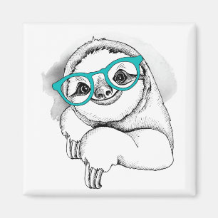 Hipster Sloth Magnet
