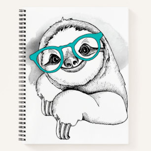 Hipster Sloth Notebook
