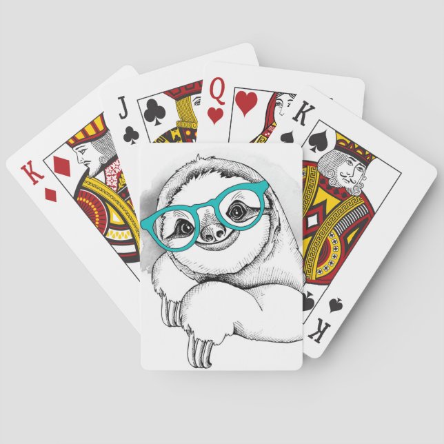 Hipster Sloth Playing Cards (Back)