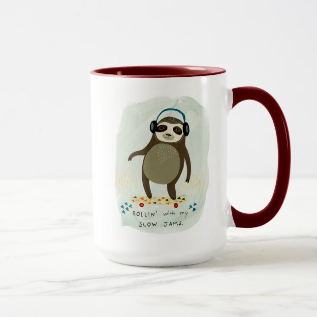 Hipster Sloth | Rollin' With My Slow Jams Mug (Right)