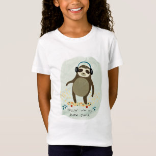Hipster Sloth Rollin' With My Slow Jams T-Shirt