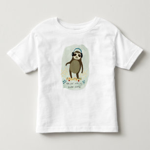 Hipster Sloth   Rollin' With My Slow Jams Toddler T-Shirt