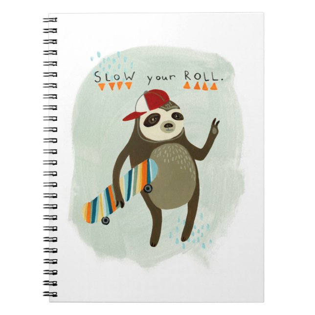 Hipster Sloth | Slow Your Roll Notebook (Front)