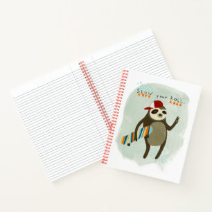 Hipster Sloth   Slow Your Roll Notebook