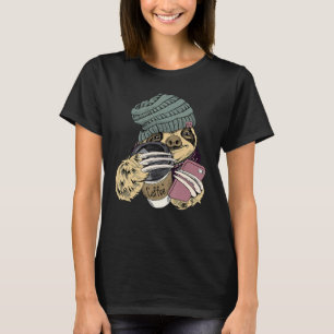 Hipster Sloth With Beanie Hat Coffee Phone T-Shirt