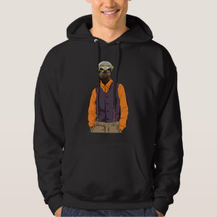 Hipster Sloth With Glasses Cute Sloths Hoodie