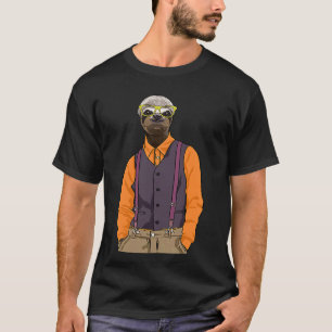 Hipster Sloth With Glasses Cute Sloths T-Shirt