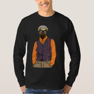 Hipster Sloth With Glasses Cute Sloths T-Shirt
