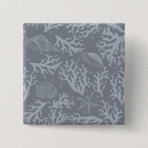 Hipster Style Coral Reef 15 Cm Square Badge