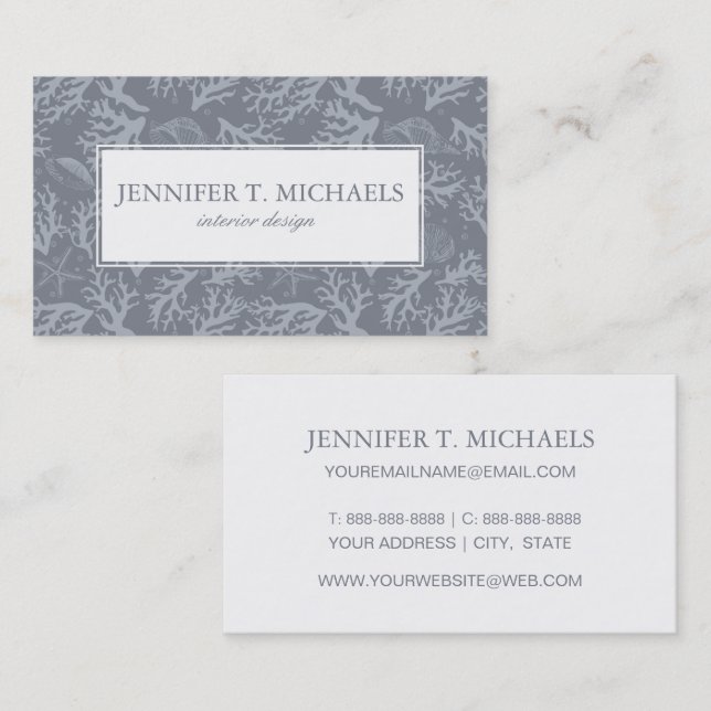 Hipster Style Coral Reef Business Card (Front/Back)