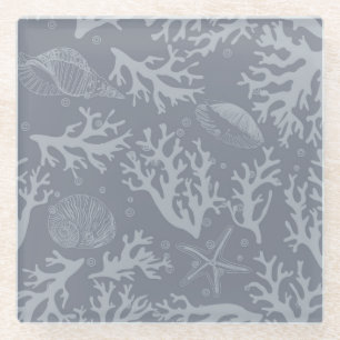 Hipster Style Coral Reef Glass Coaster