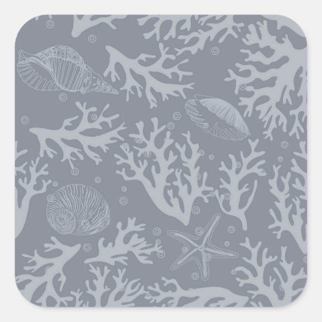 Hipster Style Coral Reef Square Sticker (Front)