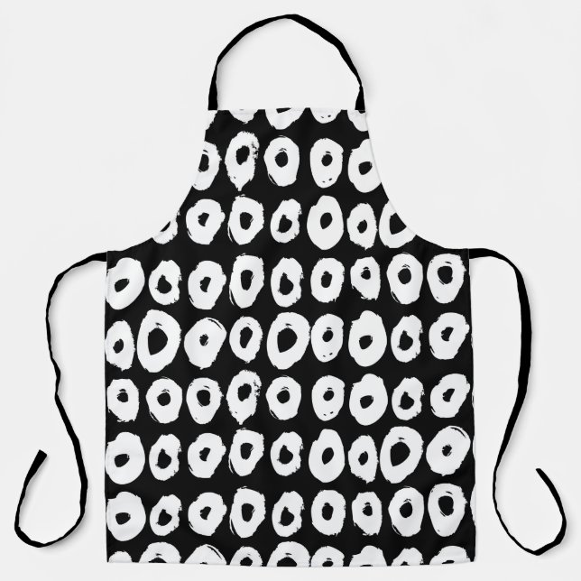 Hipster style pattern with doughnut like shapes in apron (Front)