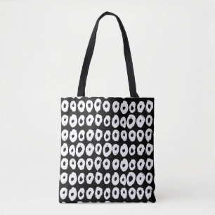 Hipster style pattern with doughnut like shapes in tote bag