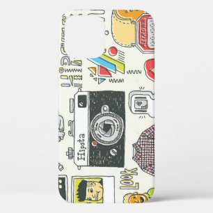 Hipster swag: hand-drawn doodle set iPhone 12 case