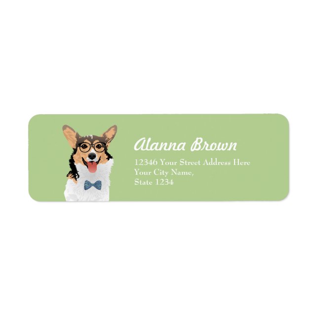 Hipster Sweet Black Tan White Pembroke Welsh Corgi (Front)
